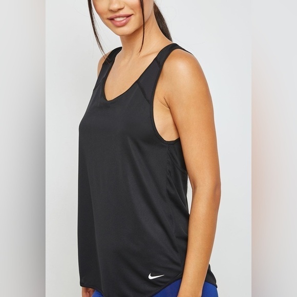 Nike Womens Dri fit Breathe Loose Tank Top T-Back Black Size Medium - Picture 1 of 13